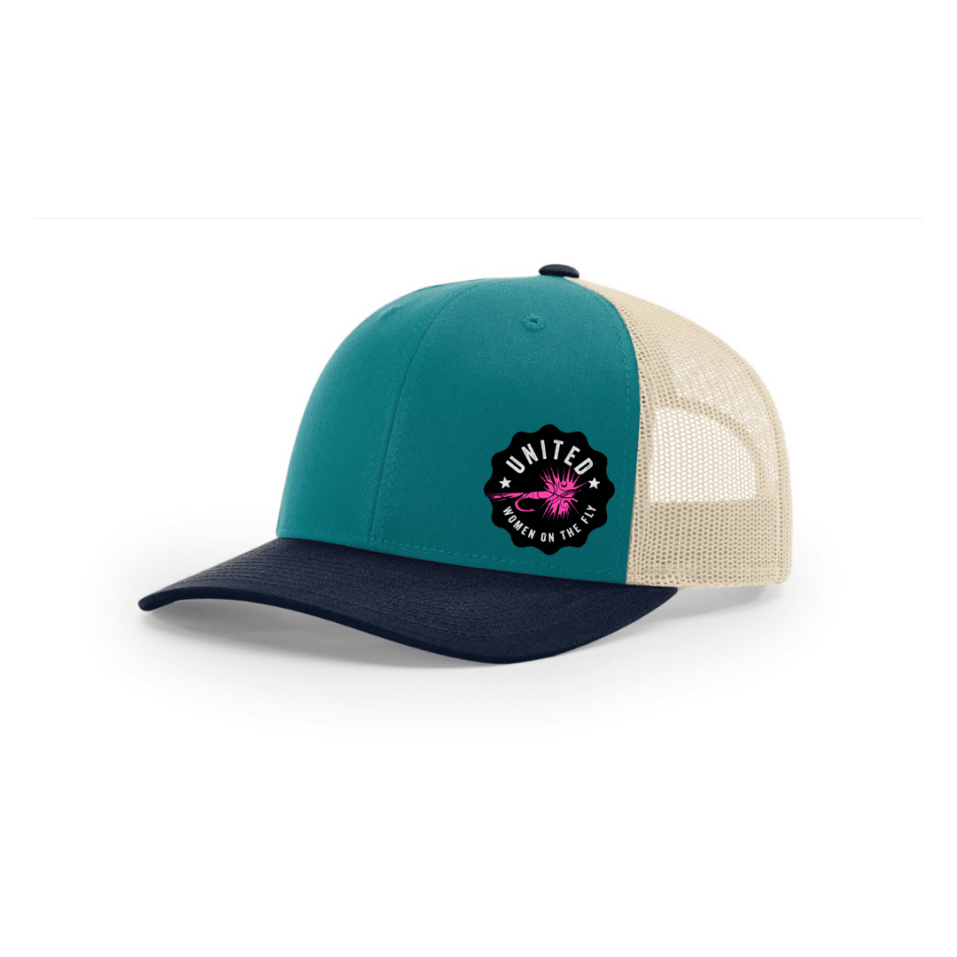 Blue Teal Birch Navy Low Profile Uwotf Pink Logo Structured Mesh Trucker Hat United Women On The Fly