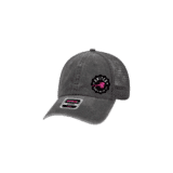 Black and Gray OTTO FLEX 6 Panel Low Profile Mesh Back Trucker Hat - United Women on the Fly Pink Logo - Front