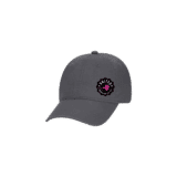Charcoal Gray United Women on the Fly Youth Unstructured Dad Hat - Pink Logo - Front