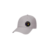 Gray 6 Panel Low Profile Unstructured Dad Hat - United Women on the Fly Rainbow Logo - Front
