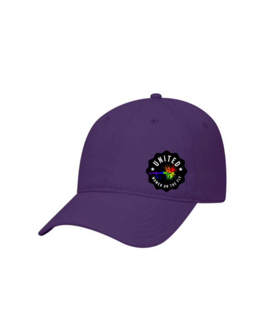 Purple Unstructured UWOTF Dad Hat with Rainbow Logo