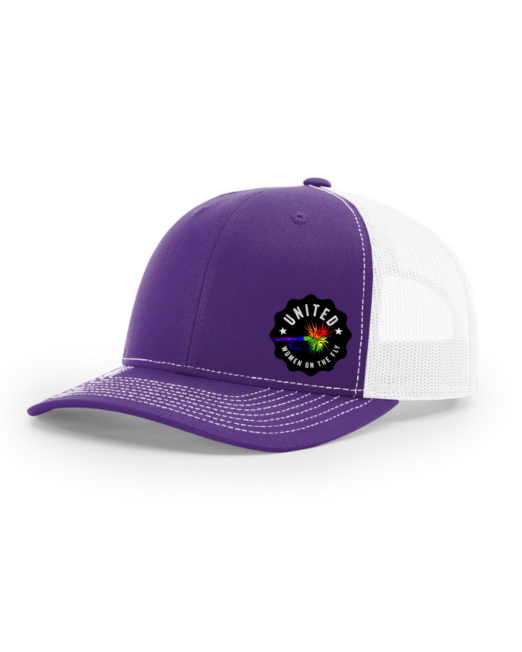 Purple and White with Rainbow Logo - UWOTF Structured Trucker Hat